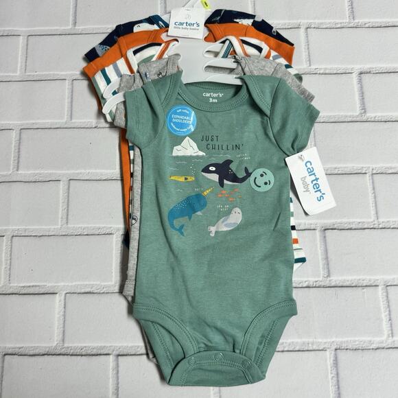Carter's Baby 'The Original Bodysuit' Short Sleeve 5 pack Size 3 Months - Picture 1 of 10
